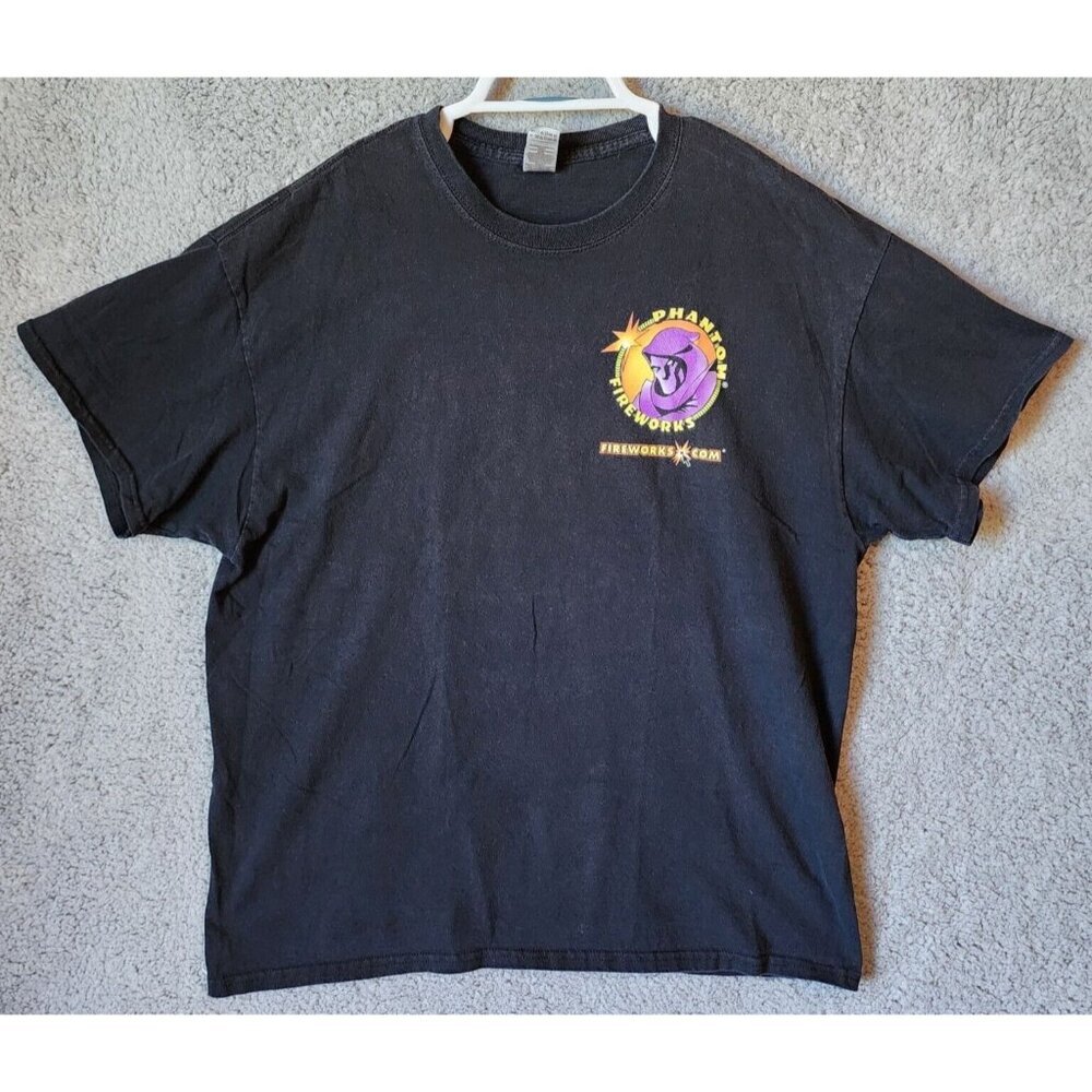 Phantom Fireworks USA Logo Black Employee Uniform Promo T Shirt Size XL